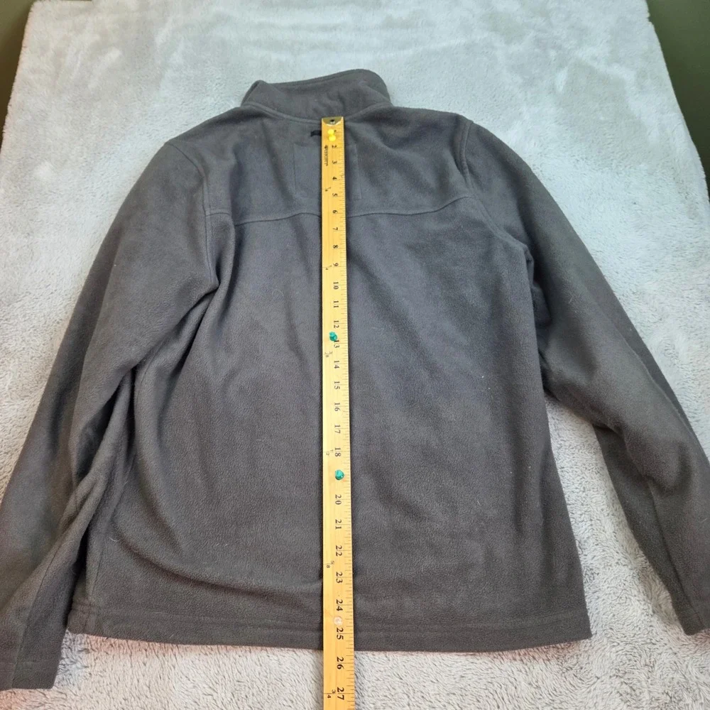 L.L. Bean Full Zip Fleece Jacket Mens S Reg DVFBC Mountain Logo Charcoal Gray